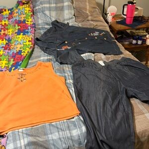 Orange Tie Front Tank Top (3pc Set)*